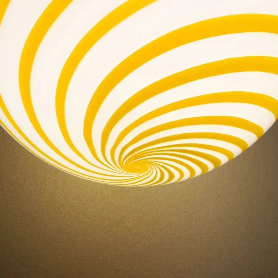 1295 Murano Candy Suspension Lamp - White & Yellow #3
