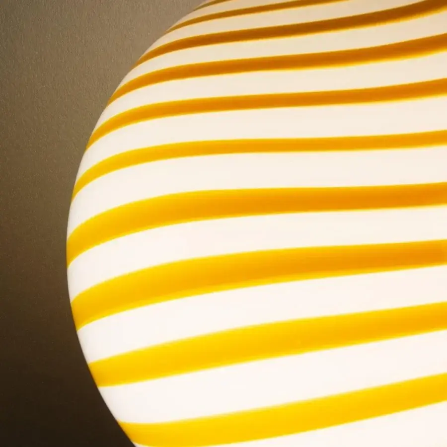 1295 Murano Candy Suspension Lamp - White & Yellow #5