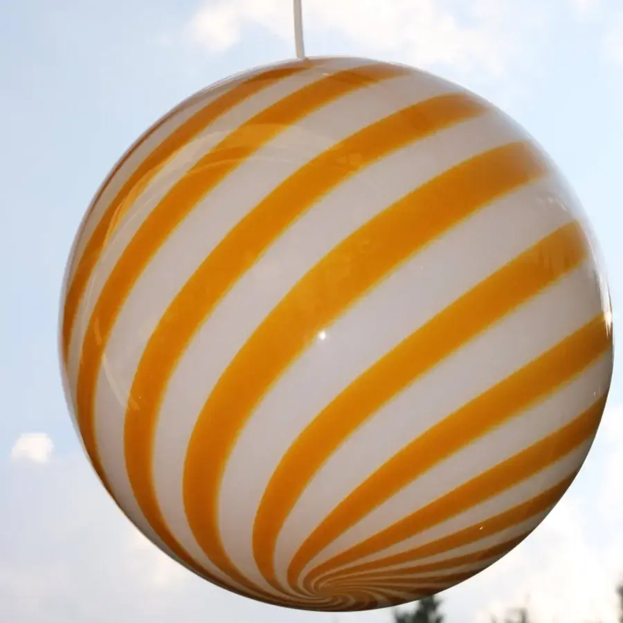 1295 Murano Candy Suspension Lamp - White & Yellow #6