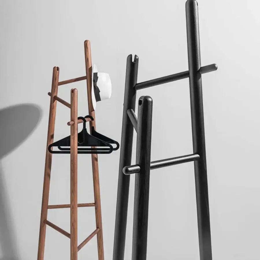 Distinguished Sovet Italia Sakti coat stand crafted in natural Ash wood with a light tone finish