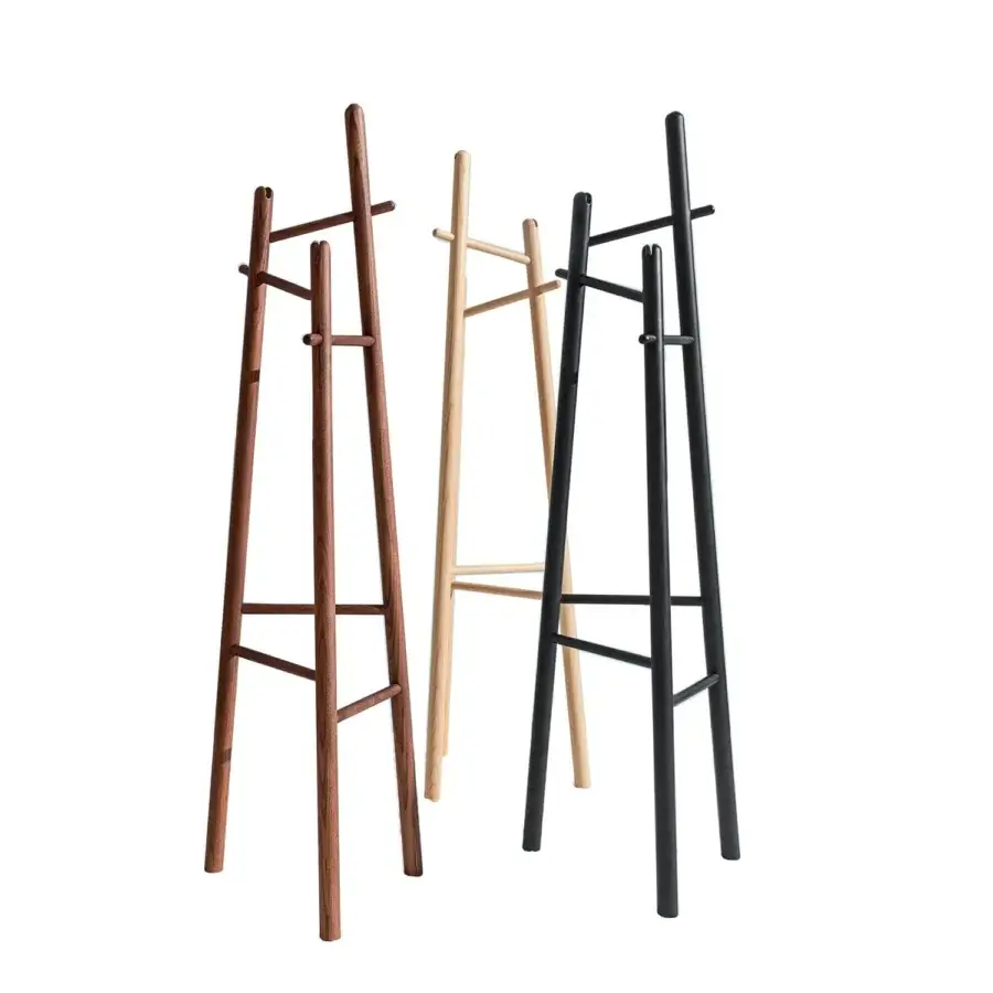 Exceptional Sovet Italia Sakti coat stand crafted in natural Ash wood with a light, natural tone finish