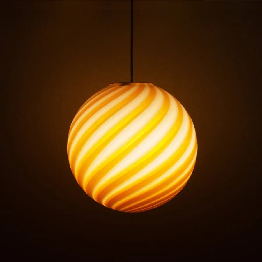 1295 Murano Candy Suspension Lamp - Honey Yellow #2