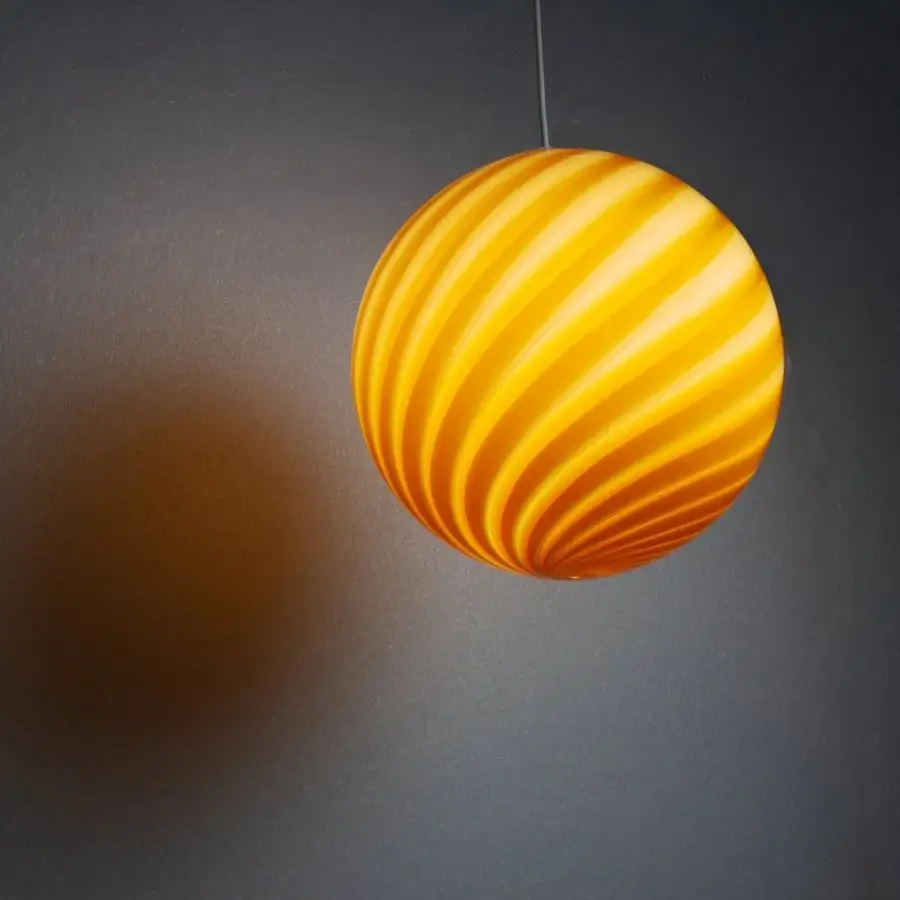 1295 Murano Candy Suspension Lamp - Honey Yellow #3