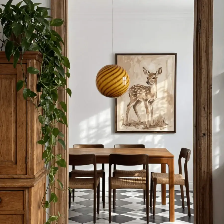 1295 Murano Candy Suspension Lamp - Honey Yellow #11