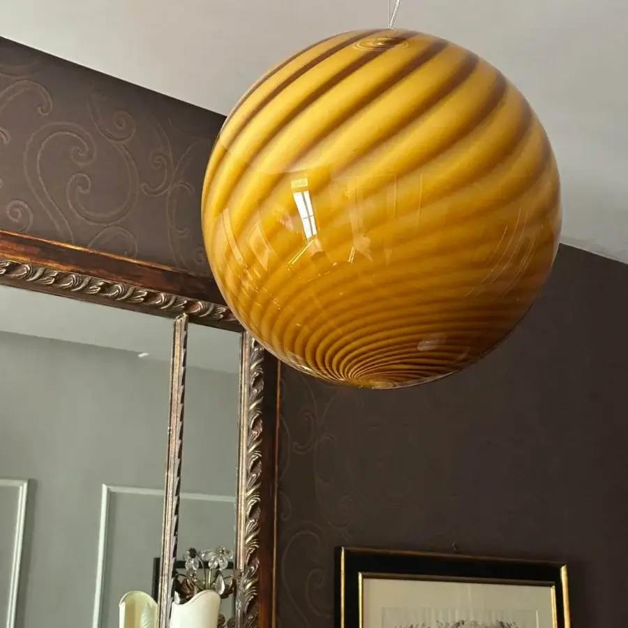 1295 Murano Candy Suspension Lamp - Honey Yellow #13