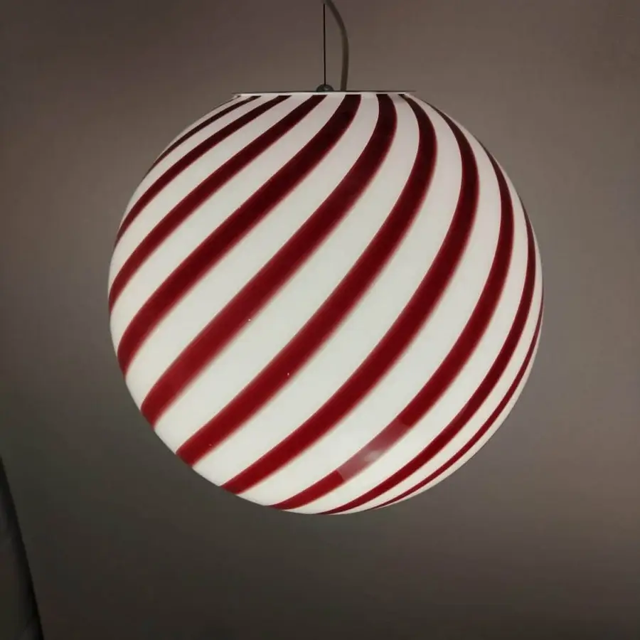 1295 Murano Candy Suspension Lamp - Wild Cherry #3