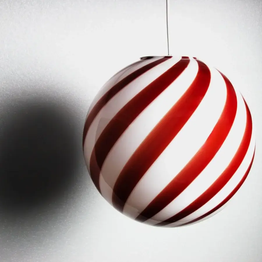 1295 Murano Candy Suspension Lamp - Wild Cherry #4