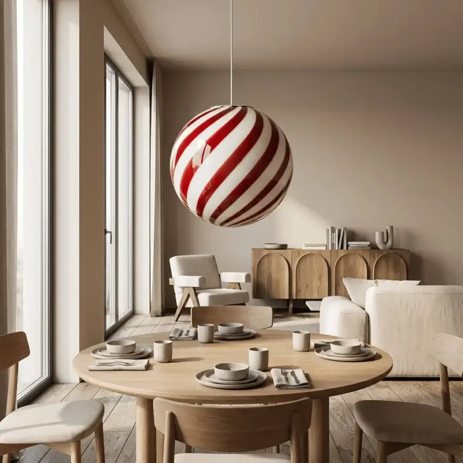 1295 Murano Candy Suspension Lamp - Wild Cherry #7