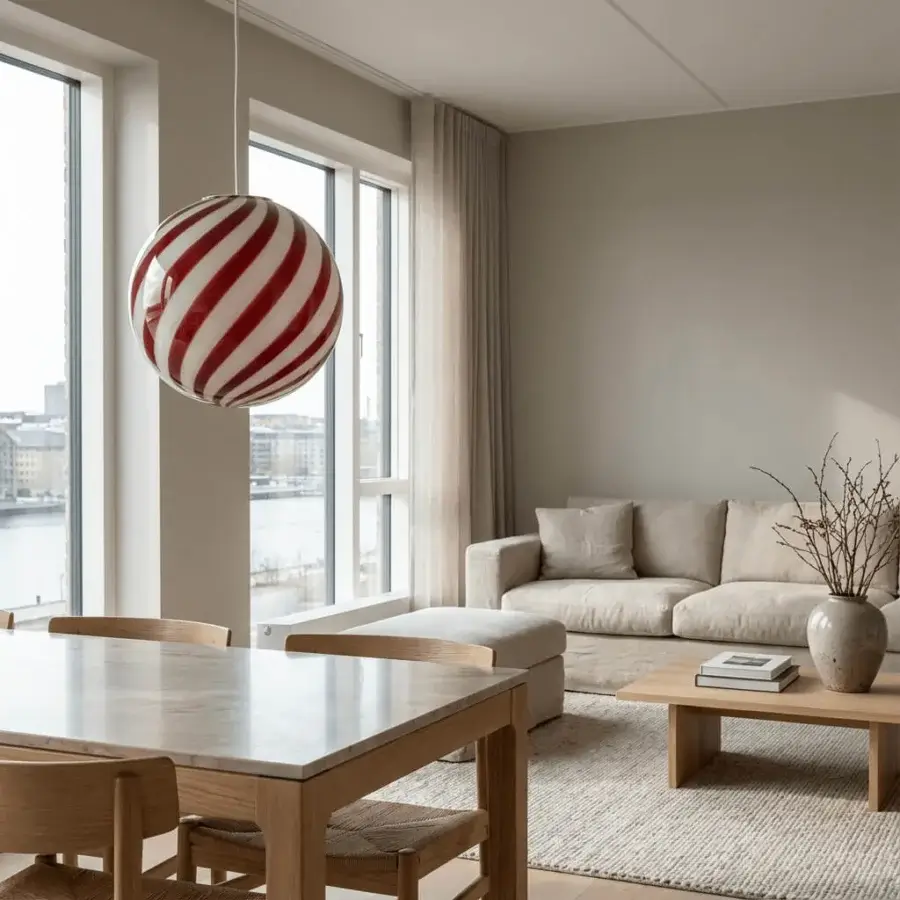 1295 Murano Candy Suspension Lamp - Wild Cherry #11