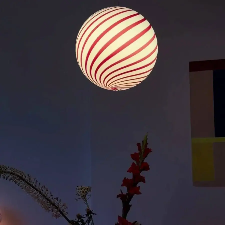 1295 Murano Candy Suspension Lamp - Wild Cherry #13
