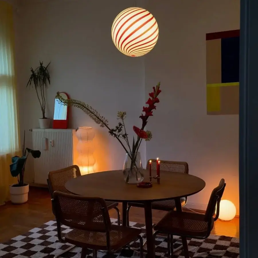 1295 Murano Candy Suspension Lamp - Wild Cherry #14