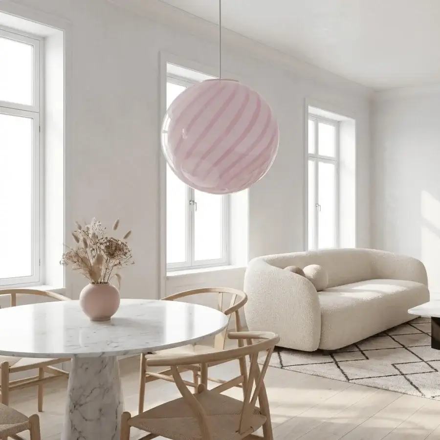 1295 Murano Candy Suspension Lamp - Marshmallow Pink #4