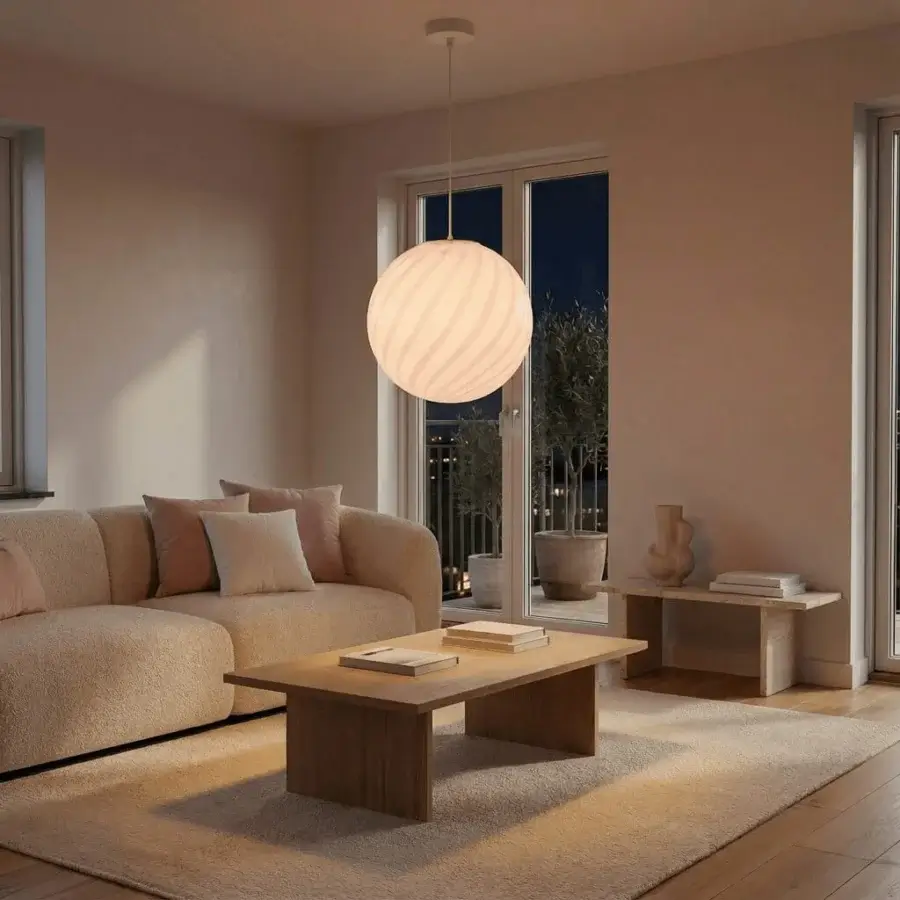 1295 Murano Candy Suspension Lamp - Marshmallow Pink #6