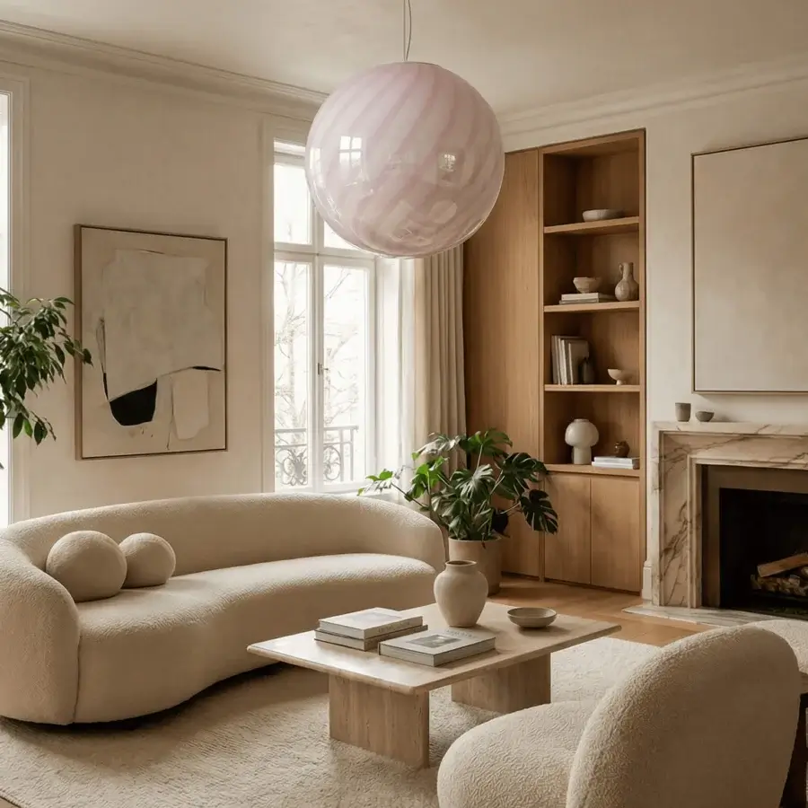 1295 Murano Candy Suspension Lamp - Marshmallow Pink #8