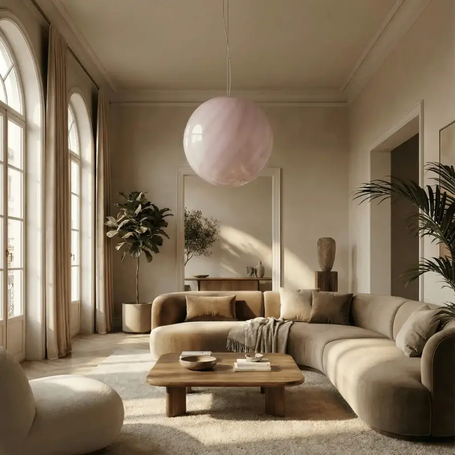 1295 Murano Candy Suspension Lamp - Marshmallow Pink #9