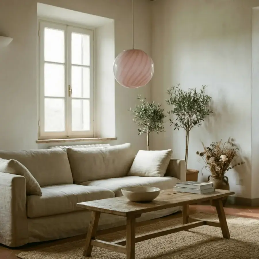 1295 Murano Candy Suspension Lamp - Marshmallow Pink #10
