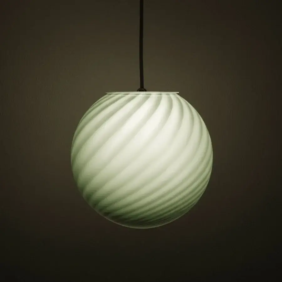 1295 Murano Candy Suspension Lamp - Sage Green #3