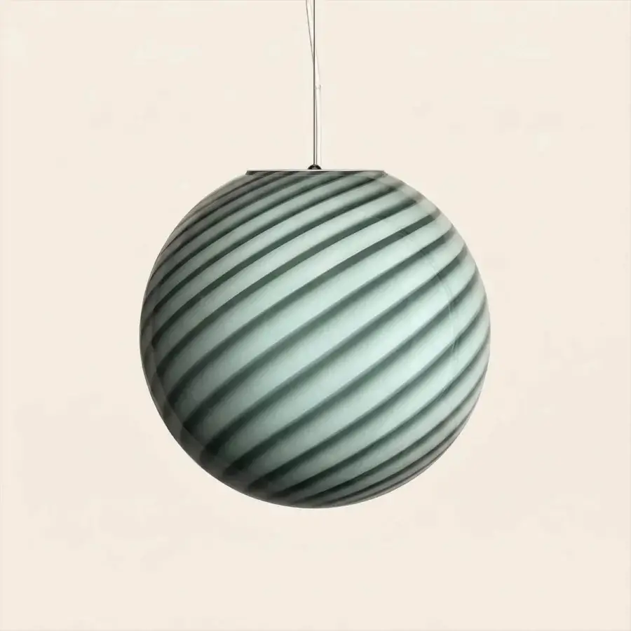 1295 Murano Candy Suspension Lamp - Sage Green #4