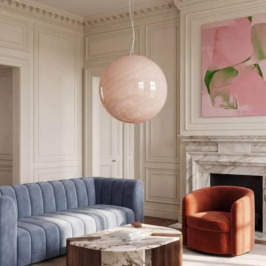 1295 Murano Candy Suspension Lamp - Peach #3