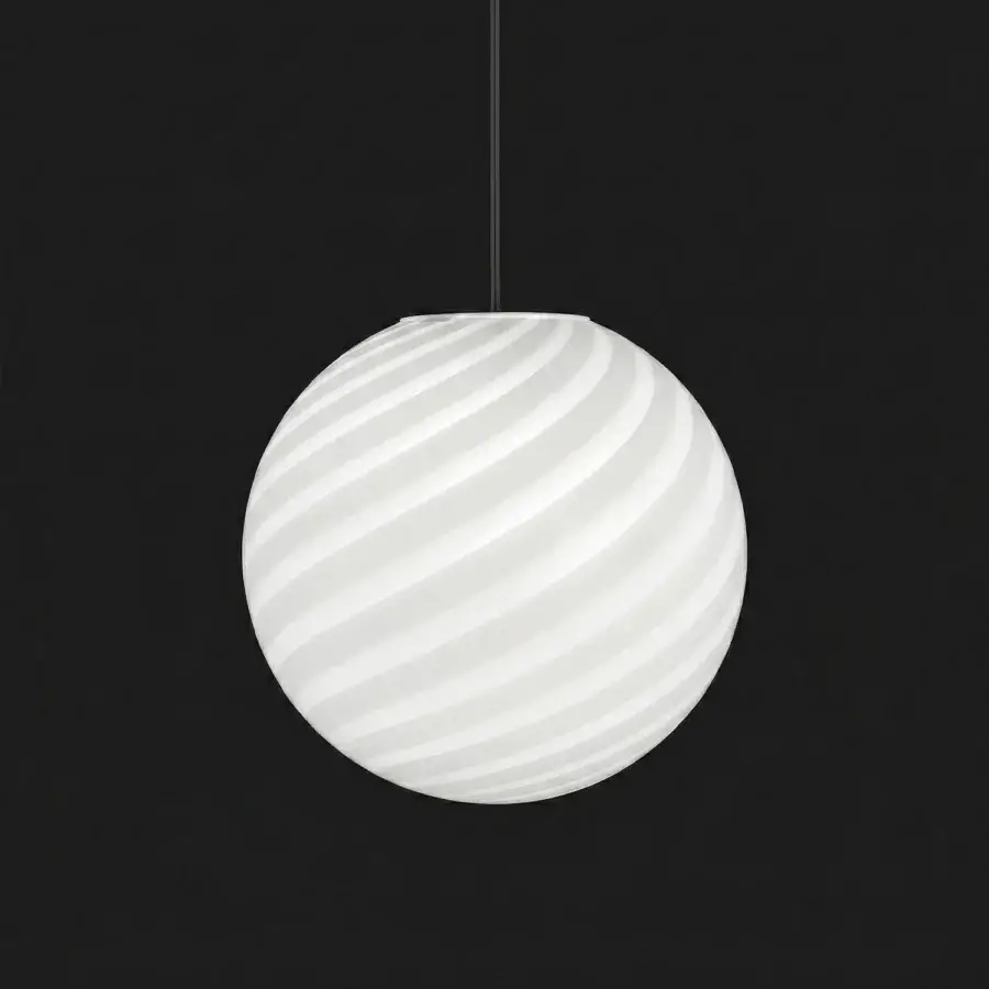 1295 Murano Candy Suspension Lamp - White #2