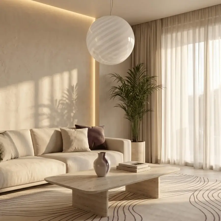1295 Murano Candy Suspension Lamp - White #6