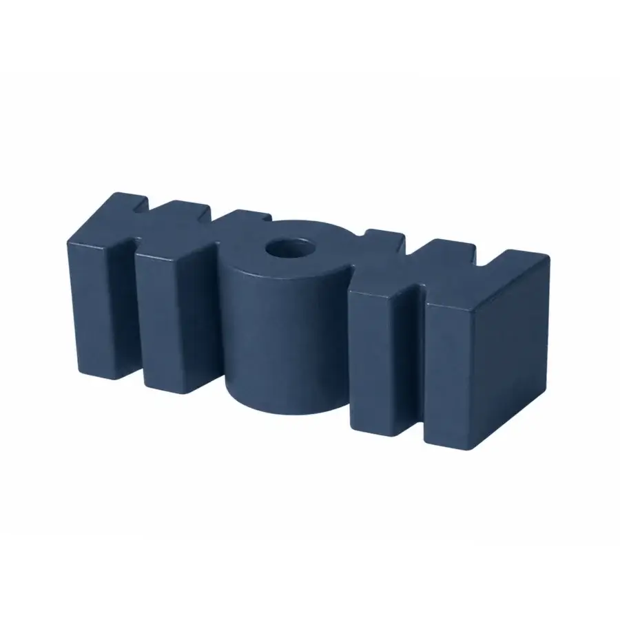 Exclusive Slide Wow sculptural bench crafted from polyethylene featuring a smooth matte navy blue finish