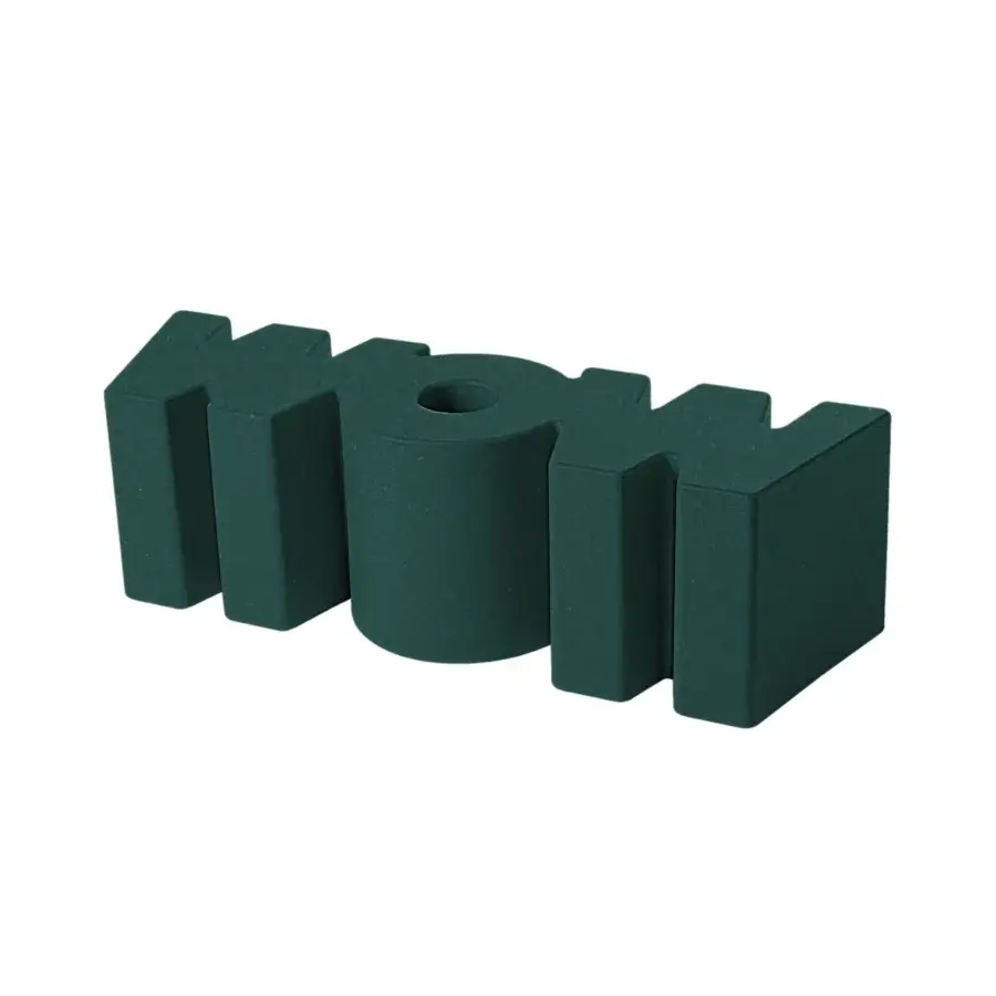 Luxury Slide Wow bench crafted in Italy from dark forest green polyethylene with a matte geometric sculptural finish