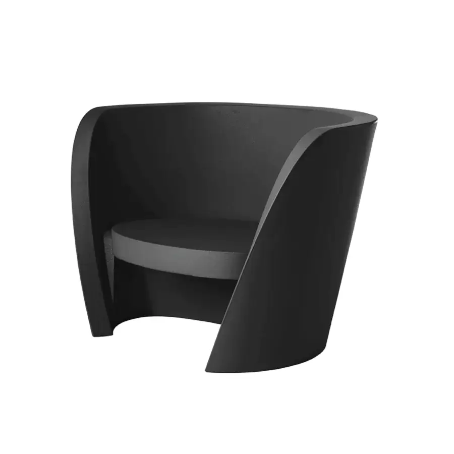 Sophisticated Slide Rap lounge chair featuring deep charcoal grey polyethylene and a matte finish