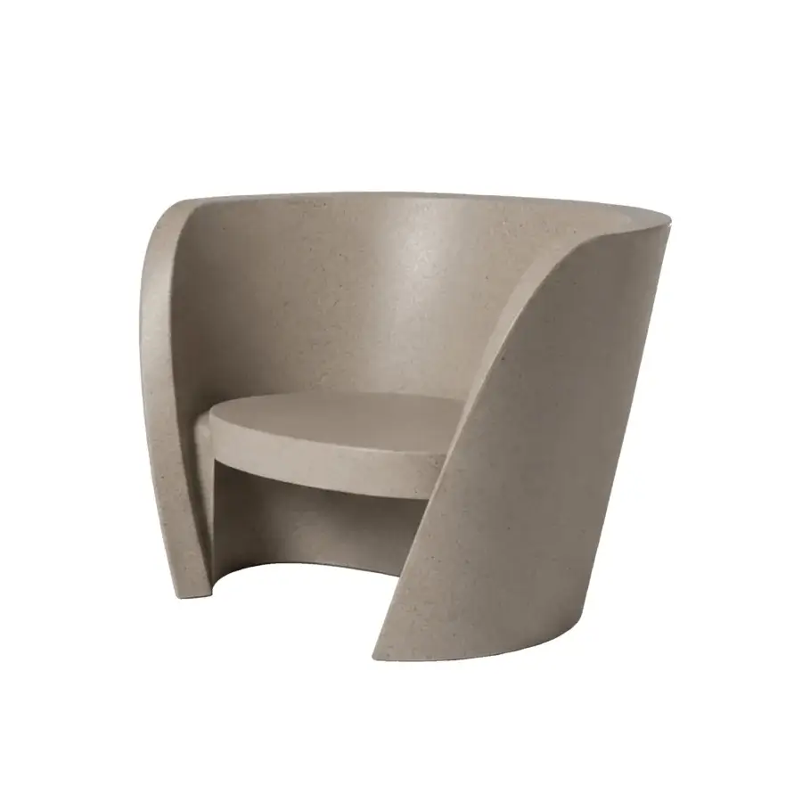 Sophisticated Slide Rap lounge chair in taupe polyethylene with matte stone finish
