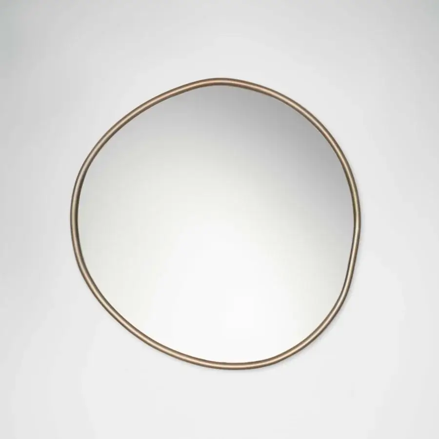 Elegant Rugiano Montecarlo mirror with irregular organic silhouette in refined bronze and smooth finish