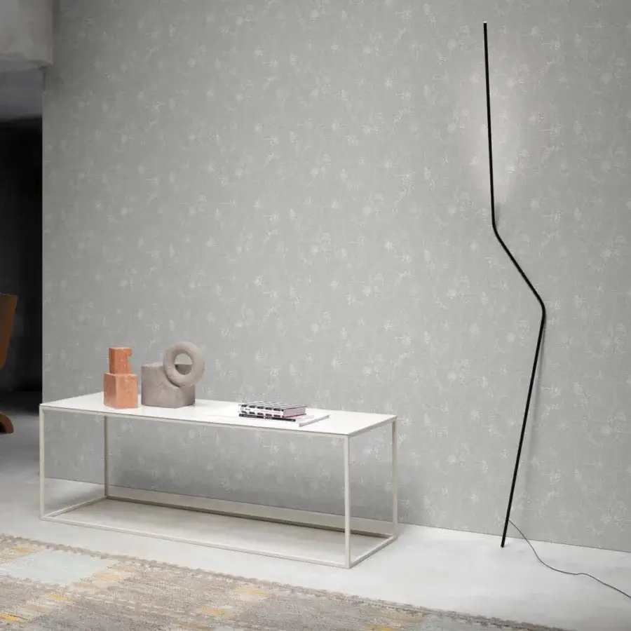 Luxury Desalto Helsinki console in matte off-white lacquer with steel tube structure and die-cast aluminum joint elements