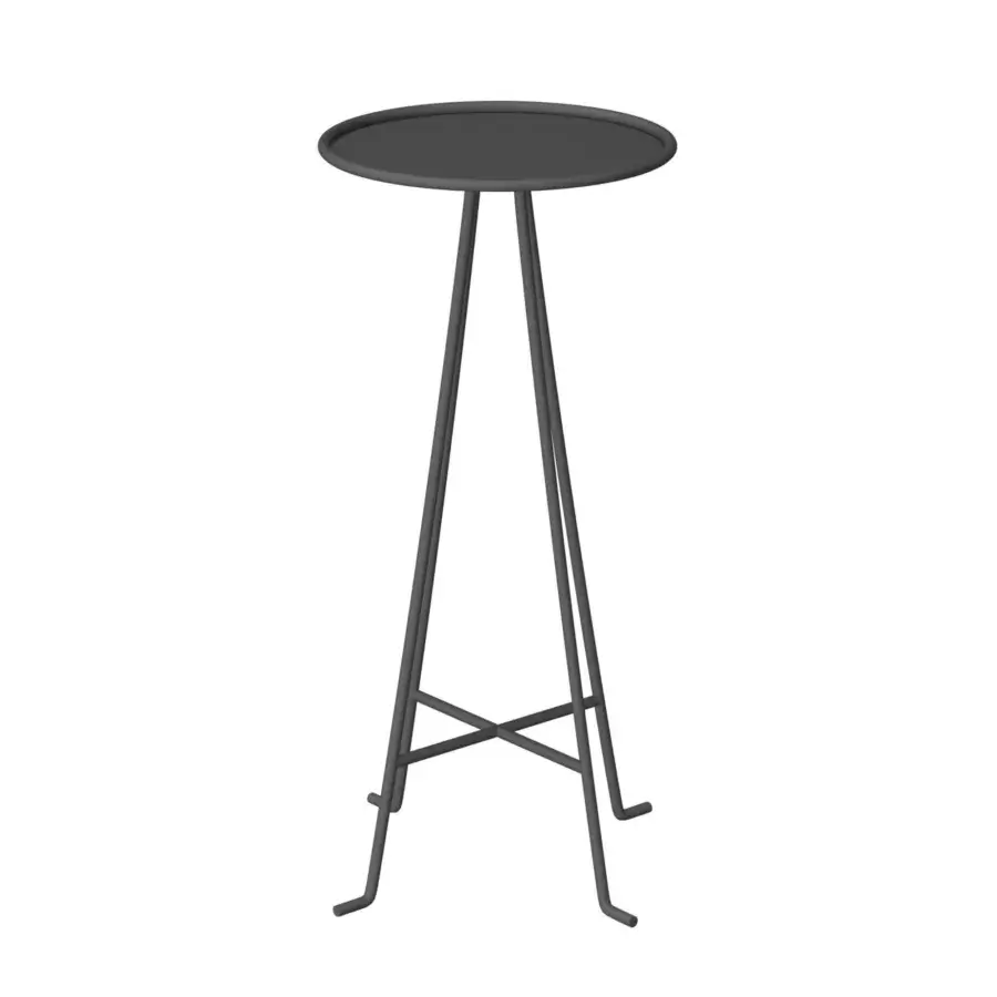Sophisticated Unopiù Syros side table featuring metal construction and matte Graphite finish