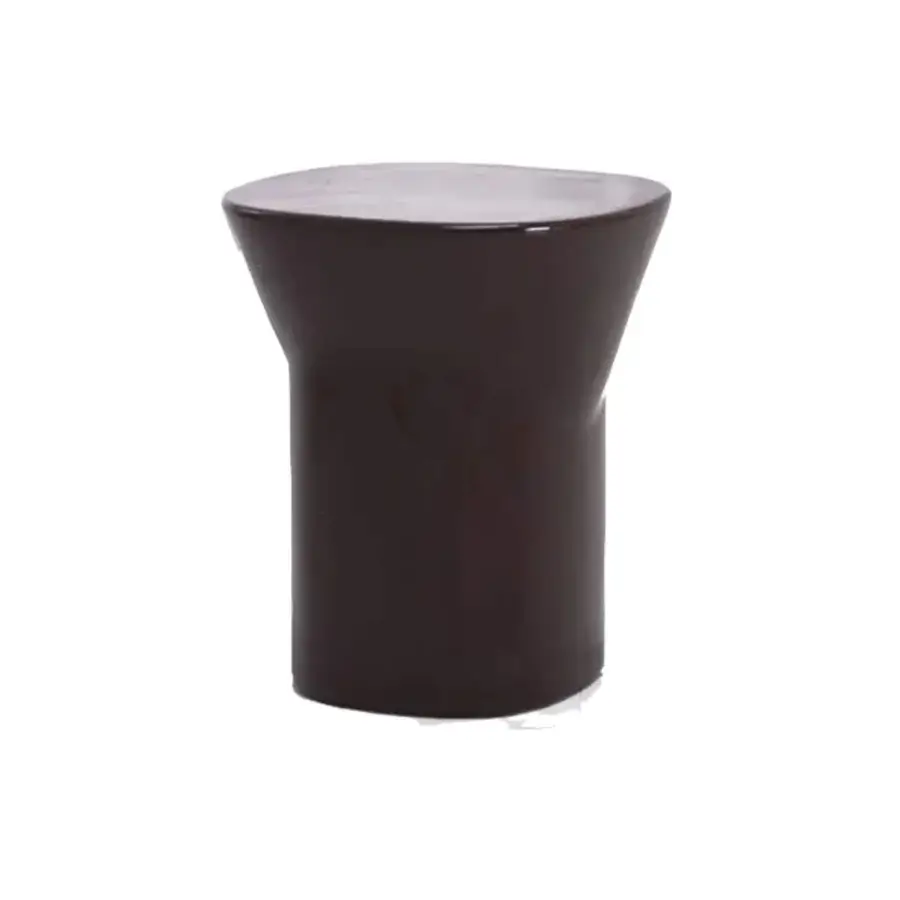 Sophisticated Unopiù Egadi stool in dark brown bronze synthetic material with glossy finish