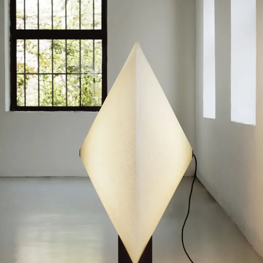 Exquisite Miniforms Rificolona floor lamp crafted in recycled polyethylene with dark brown base