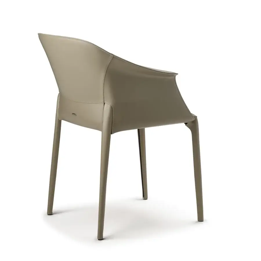 Superior Cattelan Italia Zuleika armchair crafted in leather with subtle stitching and a matte finish