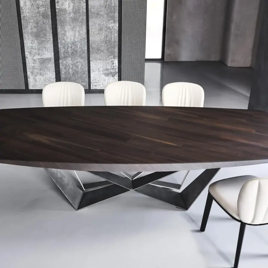 Refined Cattelan Italia Chrishell chair with open pore matt black ashwood base and quilted white synthetic leather upholstery