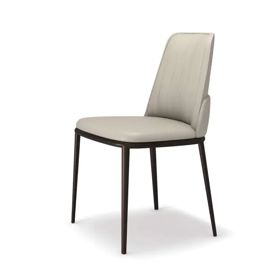 Superior Cattelan Italia Belinda ML chair with comfortable leather upholstery and graphite embossed lacquered steel base
