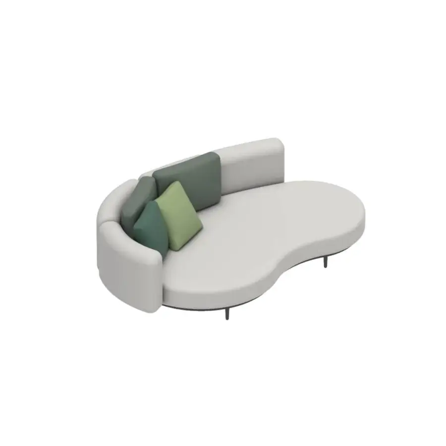 Captivating Royal Botania Organix lounge sofa with curved backrest cushions and matte textile upholstery in green accents