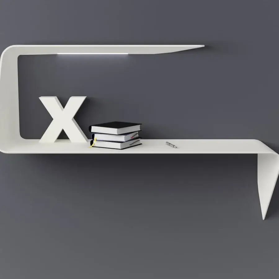 Distinguished MDF Italia Mamba desk crafted in matt white Cristalplant® with integrated HD LED light and rounded edges