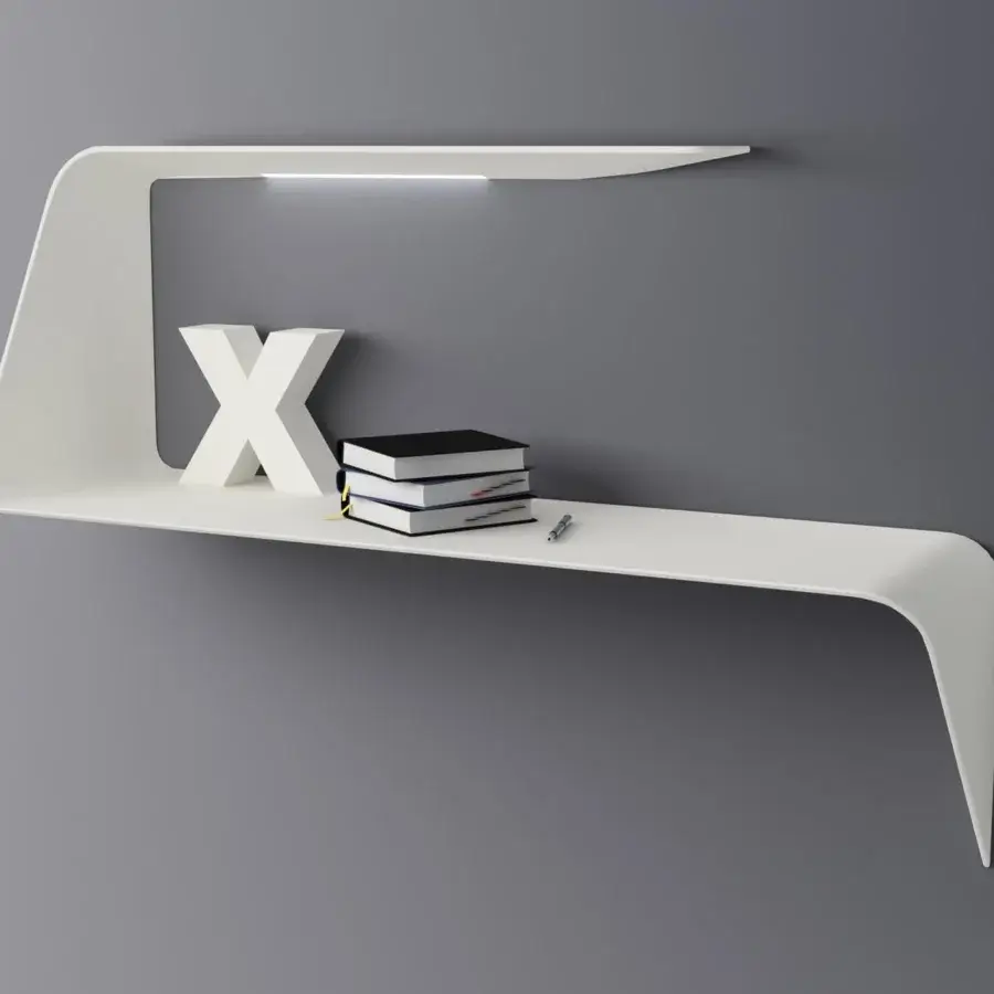 Avant-garde MDF Italia Mamba desk crafted in matt white Cristalplant® with integrated LED illumination