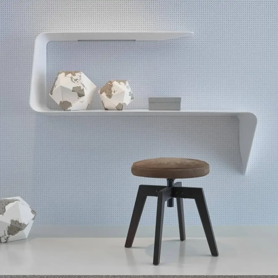 Distinguished MDF Italia Mamba desk crafted from matt white Cristalplant® with clean curved lines for a contemporary aesthetic