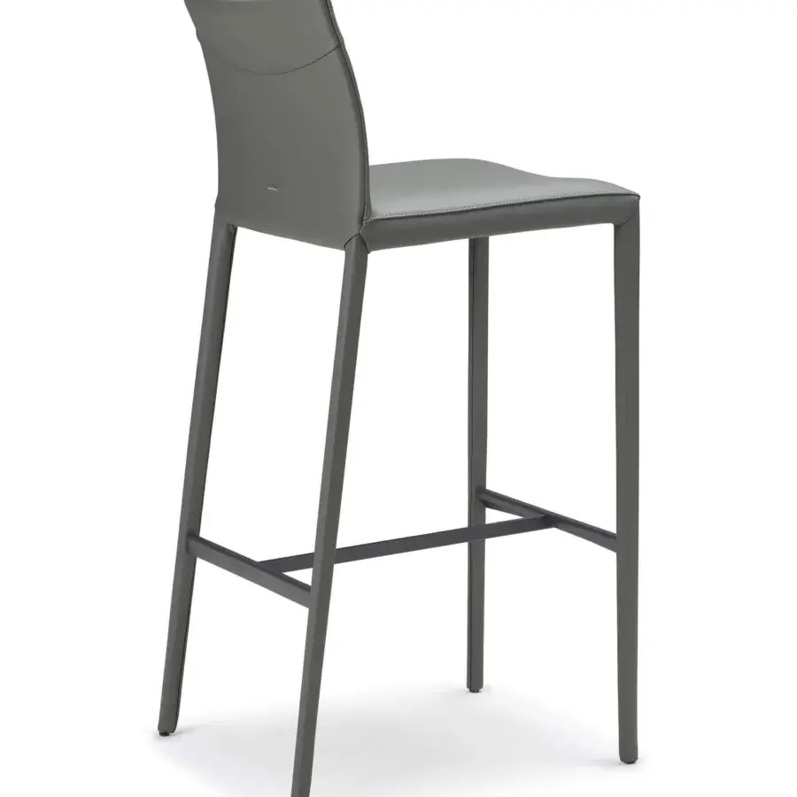Distinguished Cattelan Italia Norma stool crafted with steel and synthetic leather in a matte gray finish