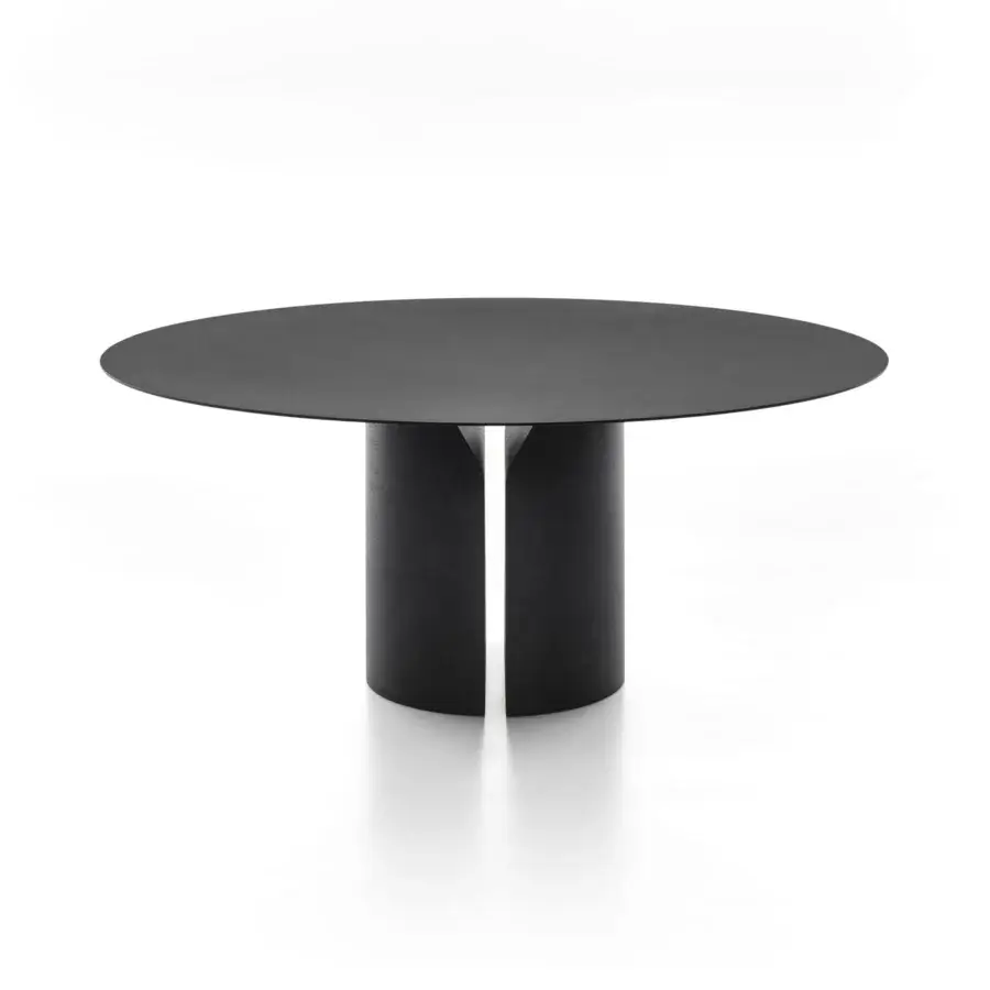 Exclusive MDF Italia NVL table crafted in moulded high density rigid polyurethane with a matt black lacquer finish