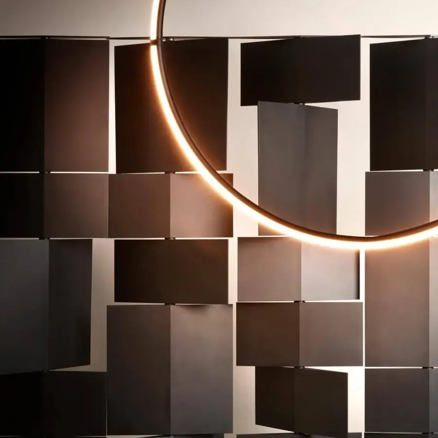 Superior MDF Italia Divide It room divider with rotating matte black integral polyurethane panels and powder-coated aluminum steel frame