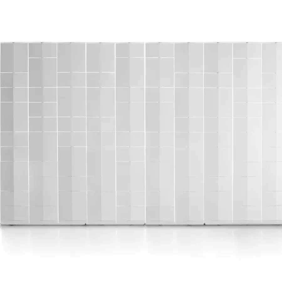 Superior MDF Italia Divide It room divider with integral polyurethane panels in smooth matte white epoxy powder coating