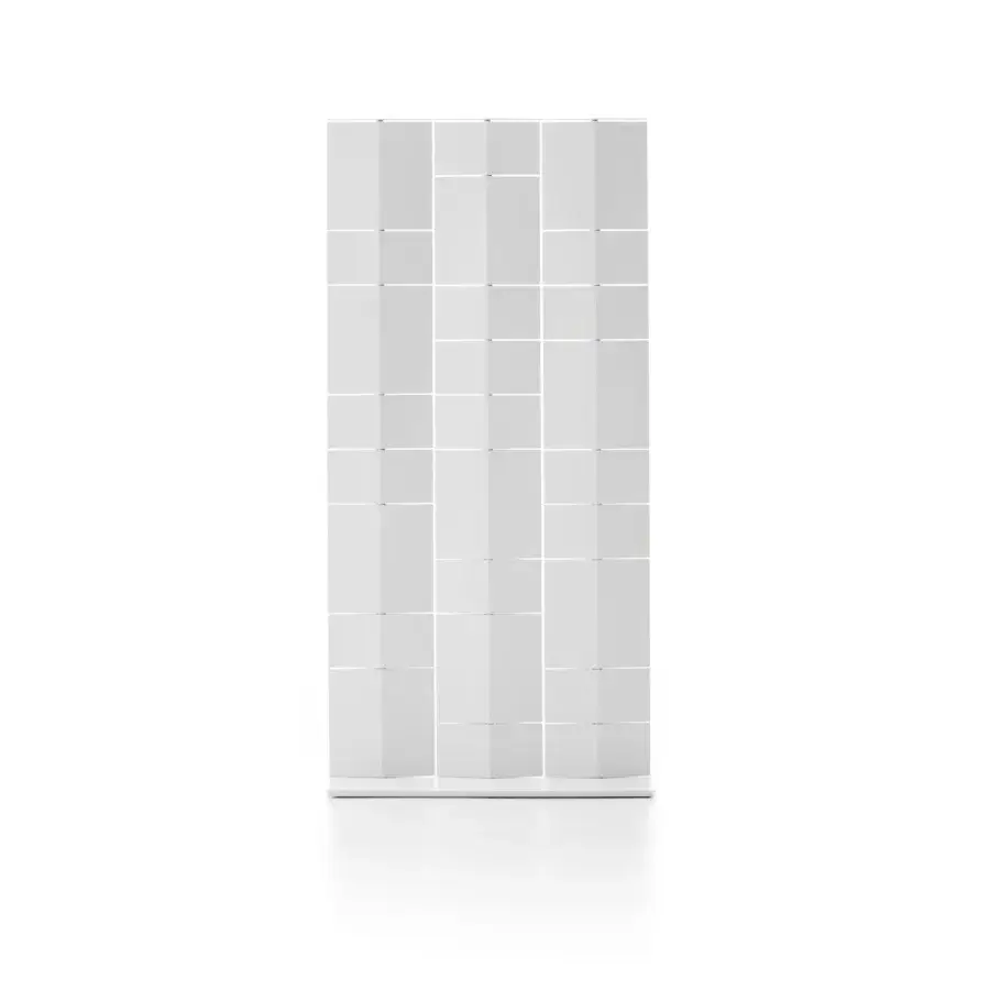 Sophisticated MDF Italia Divide It room divider with matt white epoxy powder coating and integral polyurethane panels arranged geometrically