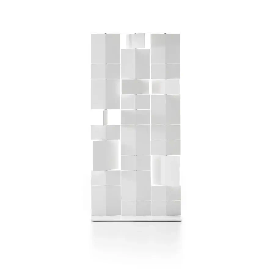 Exceptional MDF Italia Divide It room divider with integral polyurethane blocks and aluminum sheet structure in matt white finish