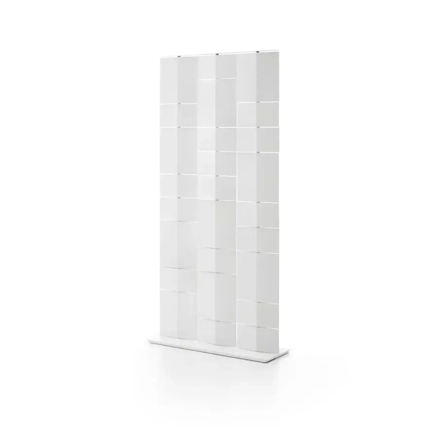 Elegant MDF Italia Divide It room divider crafted with swivel panels of integral polyurethane in glossy white finish