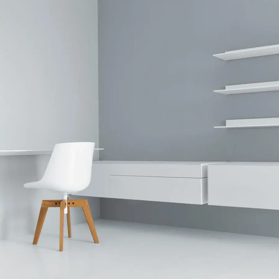 Distinguished MDF Italia Mamba Light desk with a gentle curve crafted from matt lacquered white medium density fibreboard material