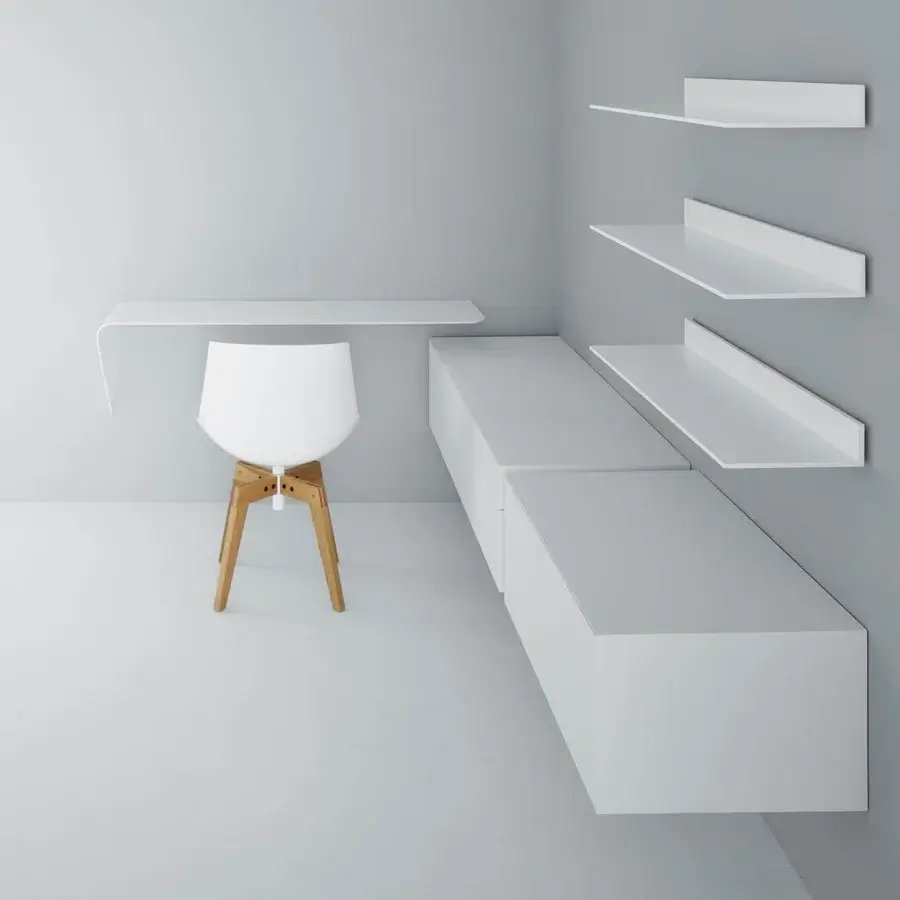 Elegant MDF Italia Mamba Light desk crafted from medium density fibreboard with a smooth matte lacquered white finish